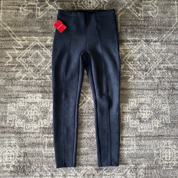 NWT Spanx Faux Suede Leggings Navy Blue - Picture 5 of 6